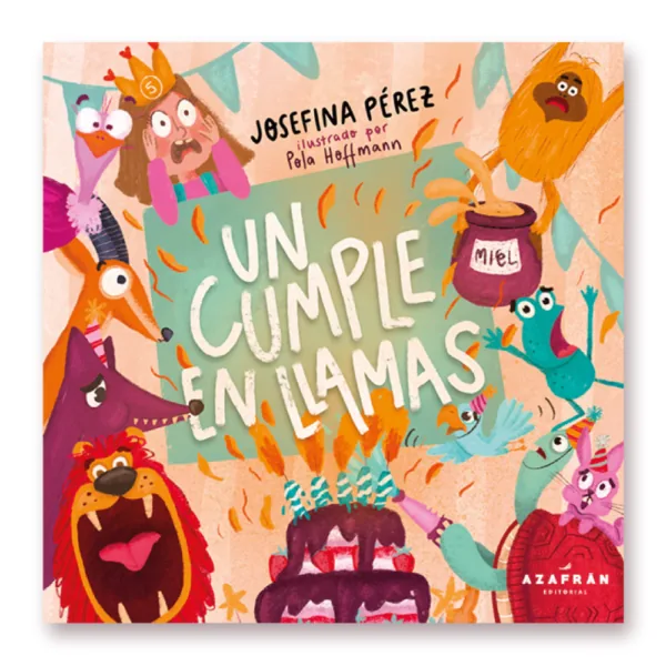 Portada digital de "Un cumple en llamas", por Josefina Pérez