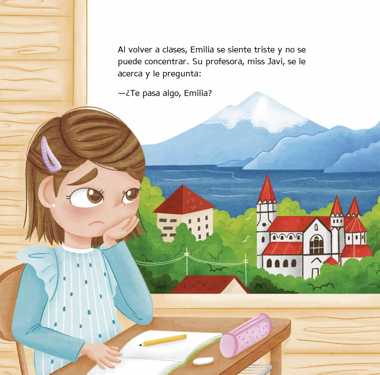 Interior del libro "Emilia encuentra una solución"